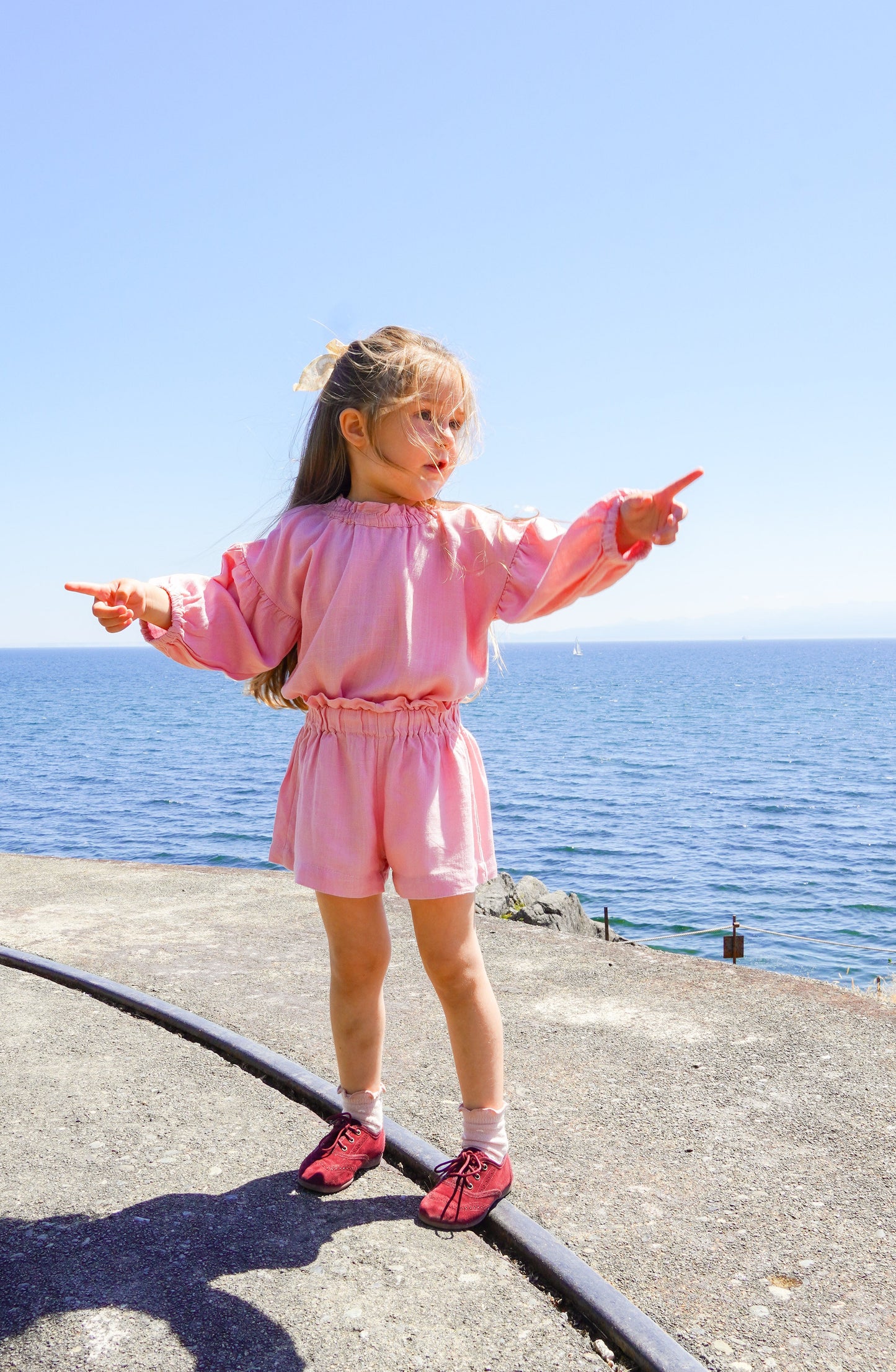 Linen Puff Sleeve Shorts Set