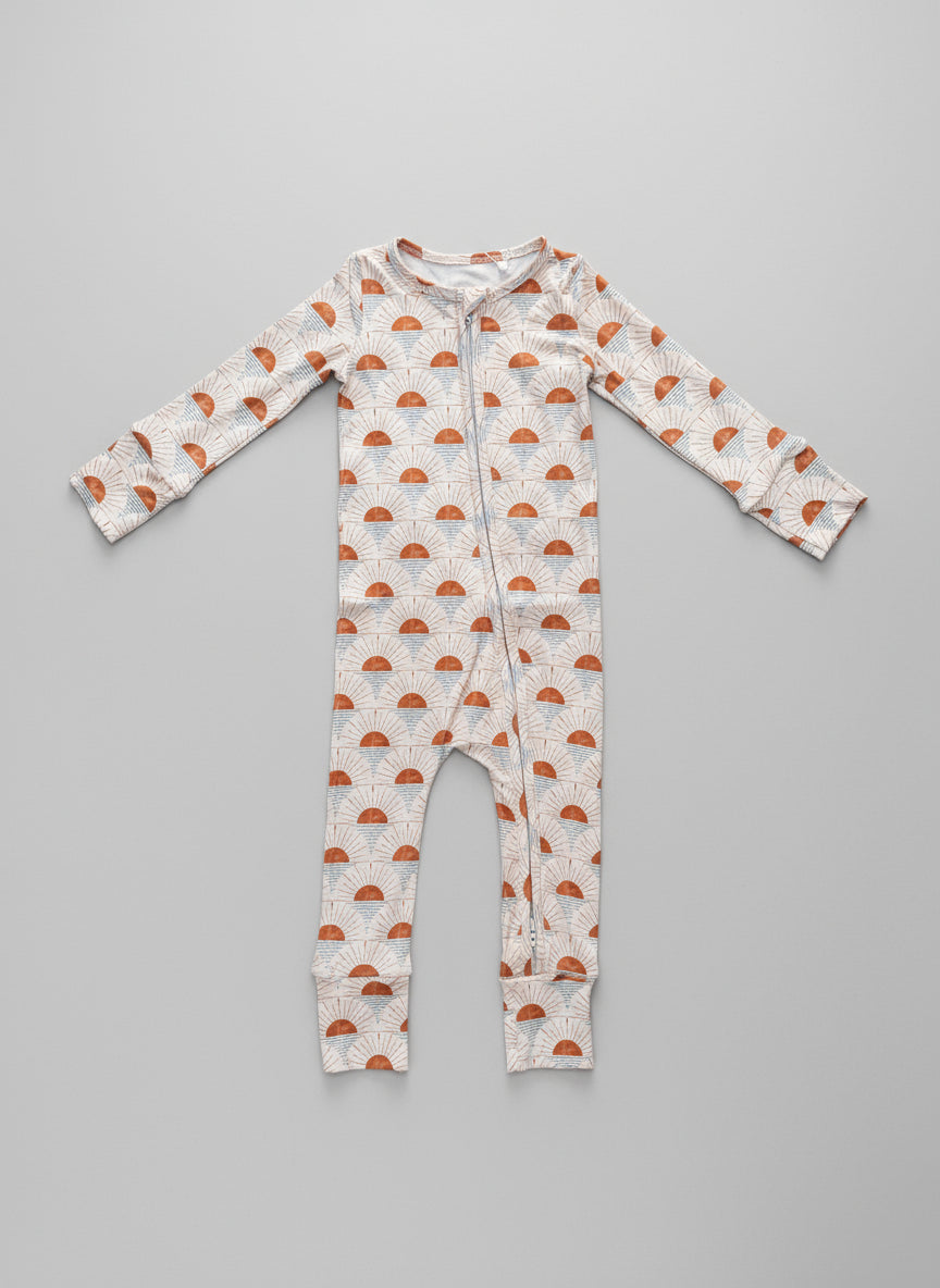 Milk Protein Zip Romper in Sunrise
