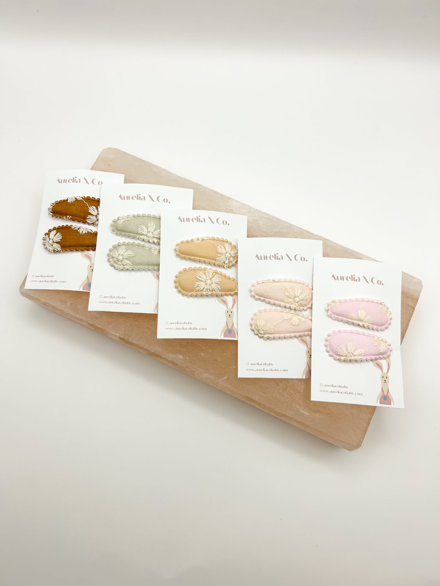 Embroidered Mini Barrettes