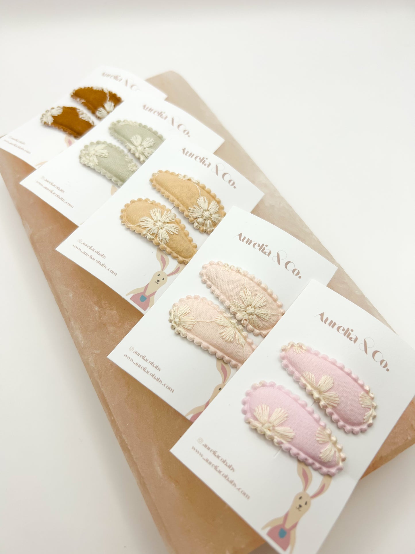 Embroidered Mini Barrettes