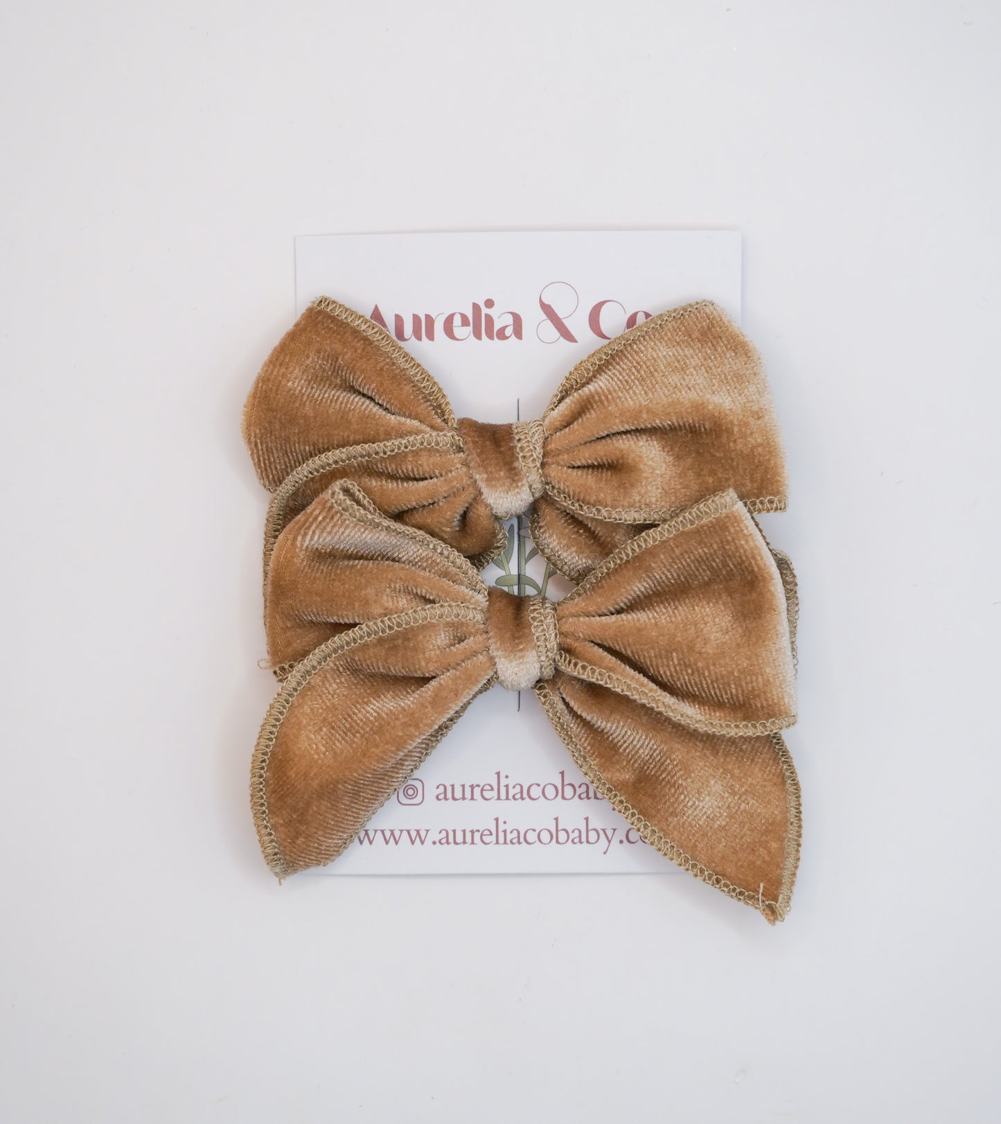 Luxe Velvet Fable Hair Bows Neutral