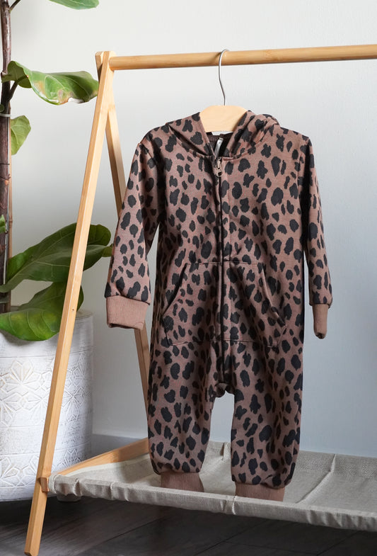 Leopard Print Zip Romper