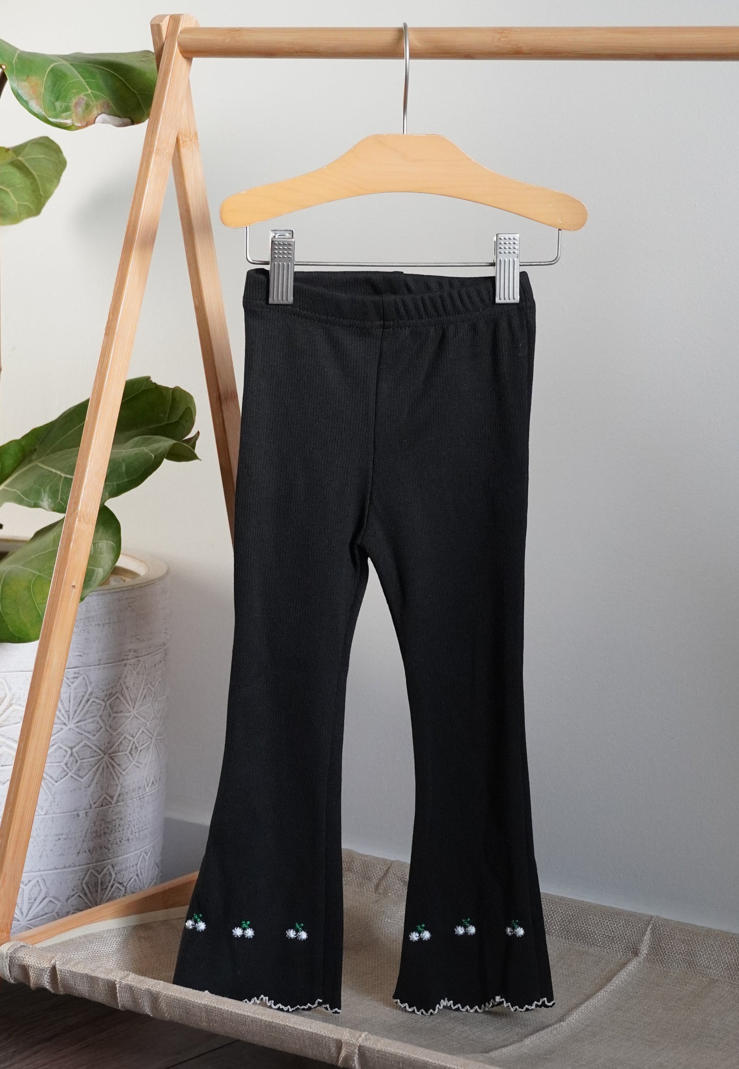 Cherry Trim Flare Pants