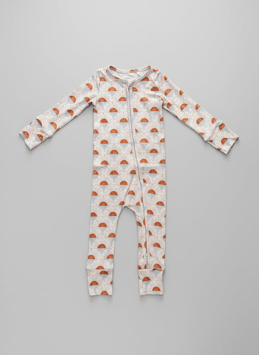 Milk Protein Zip Romper in Sunrise