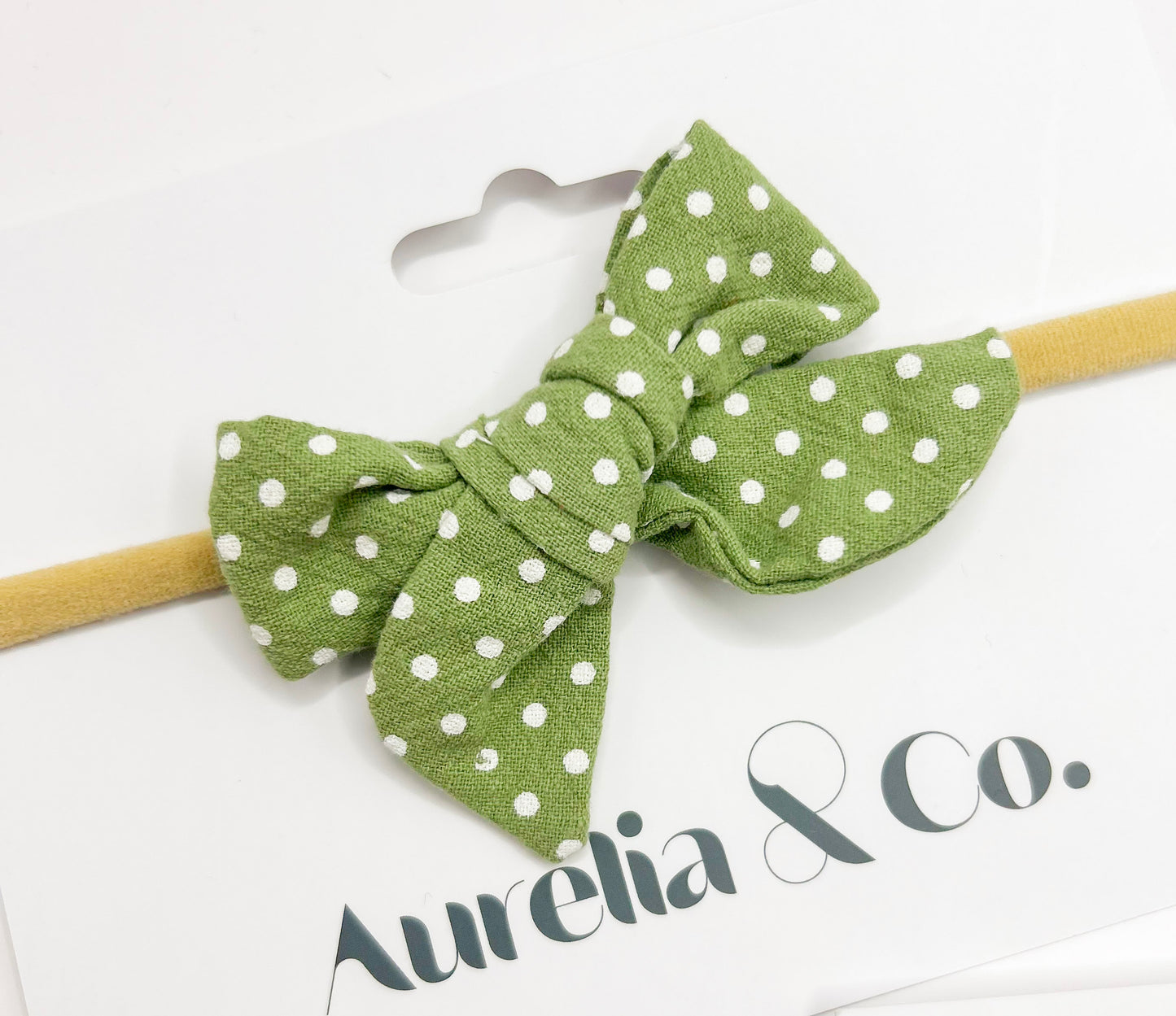 Dotted Cotton Headband Bow