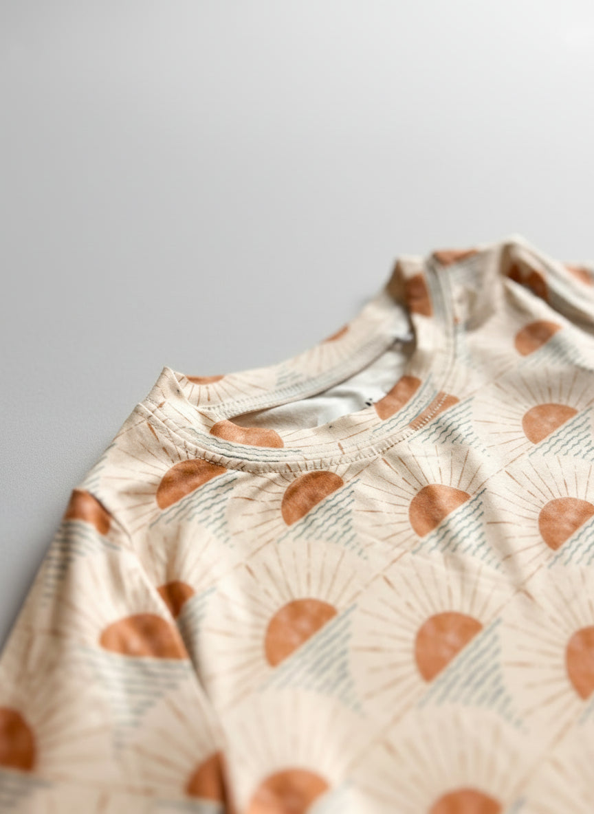 Milk Protein Long Sleeve Pajamas in Sunrise