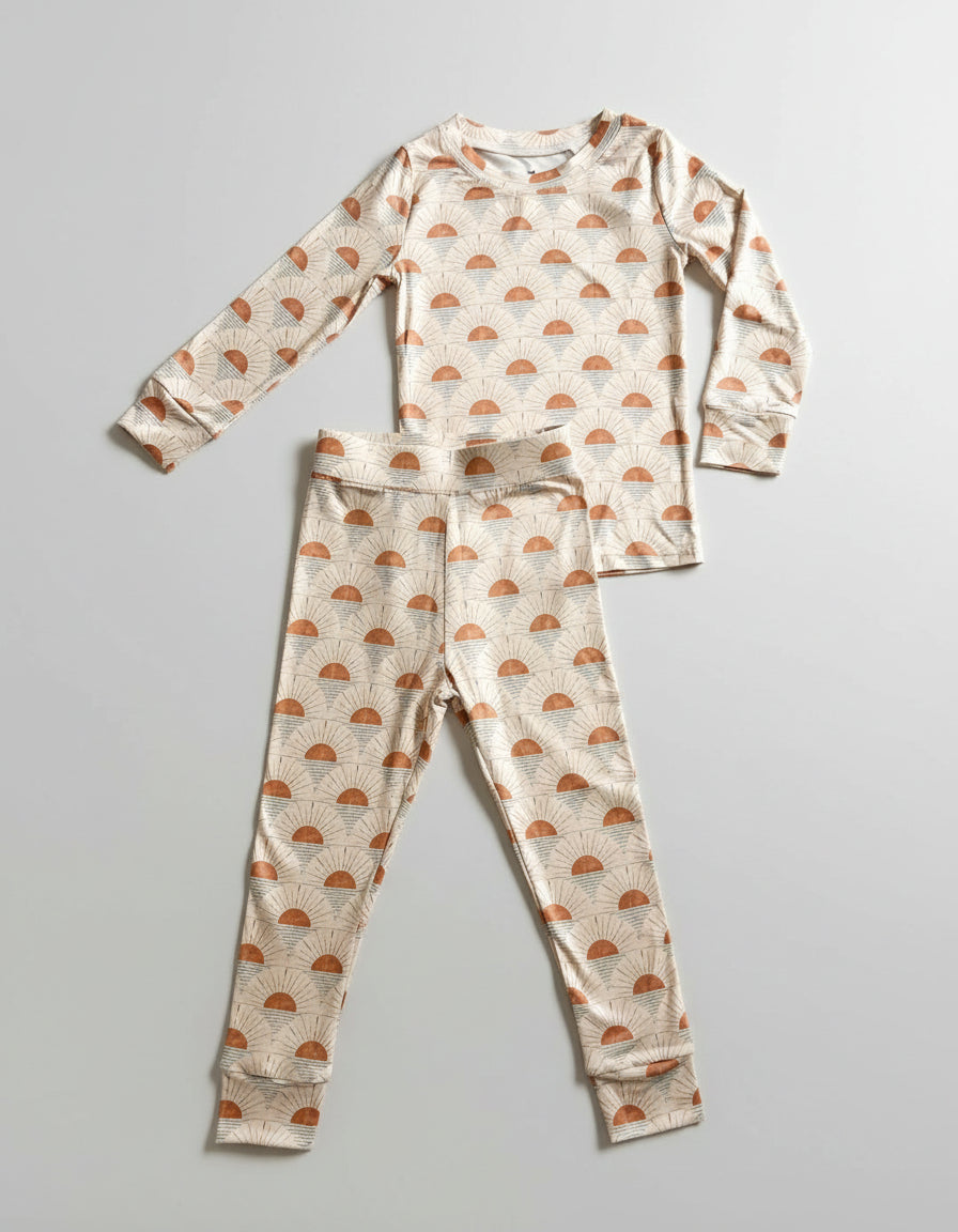 Milk Protein Long Sleeve Pajamas in Sunrise