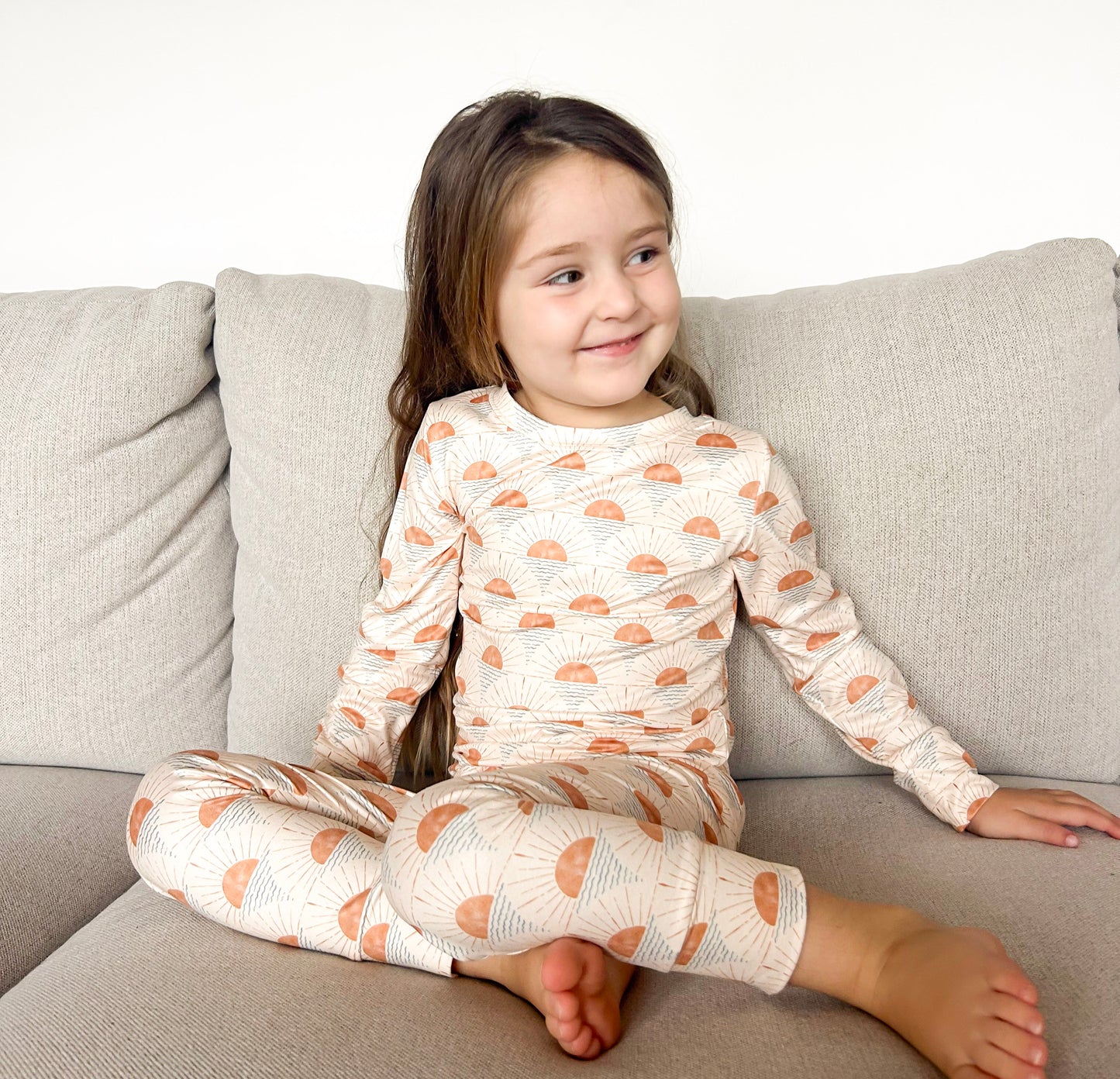 Milk Protein Long Sleeve Pajamas in Sunrise