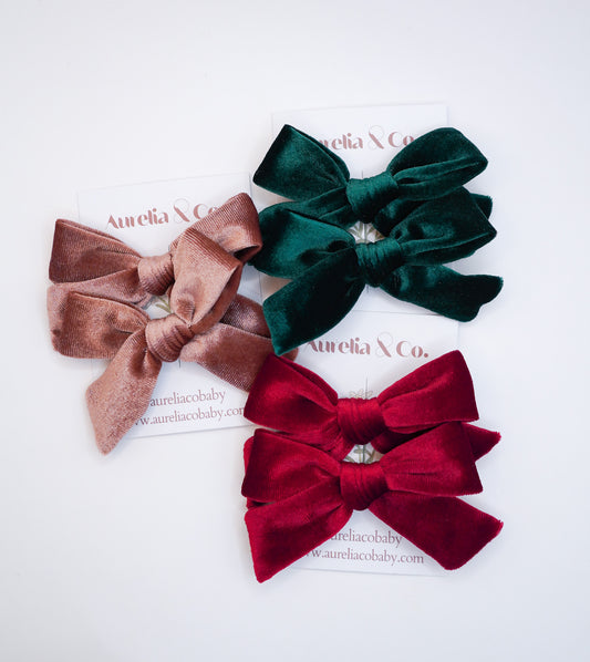 Luxe Velvet Pigtail Hair Bows