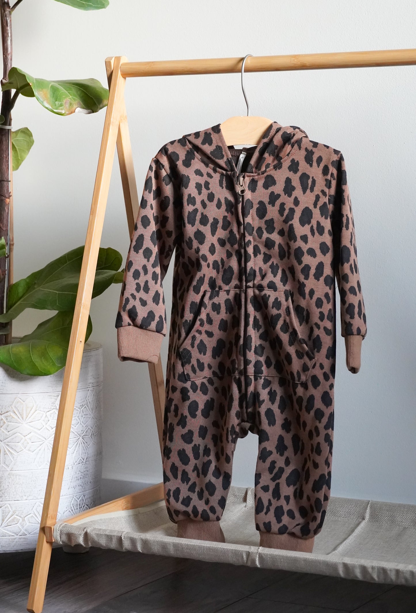 Leopard Print Zip Romper