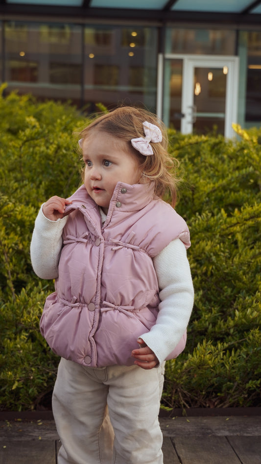 Cinched Bow Puff Vest
